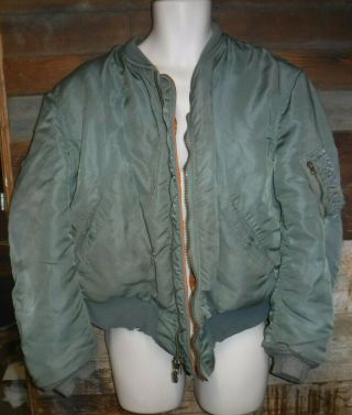 Vintage Vietnam War 1966 Usaf Vietnam War Ma - 1 Flyers Jacket Xl Made In Usa L@@k