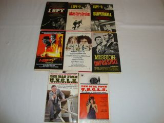 8 I - Spy,  U.  N.  C.  L.  E.  Series Paperbacks Television,  Movie Tie - In Vintage Pb Books