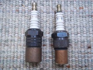 2 Vintage Champion Spark Plugs H 9 And F 14y