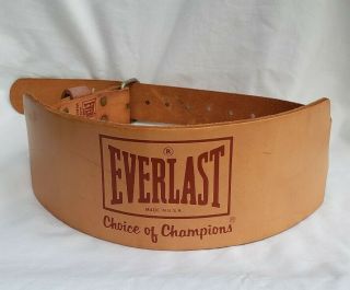 Everlast Leather Weight Belt Medium 28 " - 36 " Vintage 1011 Euc Brown Usa 4 " Wide