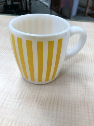 Vintage Hazel Atlas Yellow Candy Striped Coffee Mug