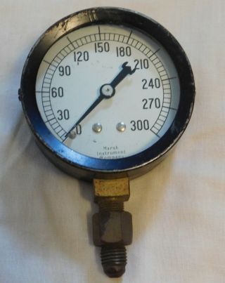 Vintage Marsh Instrument Co.  Gauge 300 Psi Pressure