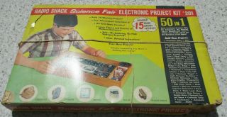 Vintage 1967 Radio Shack Tandy Science Fair 50 In 1 Electronic Project Kit 201