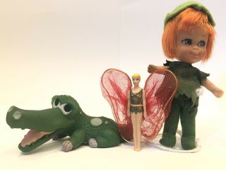 Vintage Mattel Liddle Kiddle Storybook Peter Paniddle W/ Crocodile And Fairy