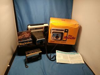 Vintage Kodak The Handle Instant Camera W/ Box And Cubes