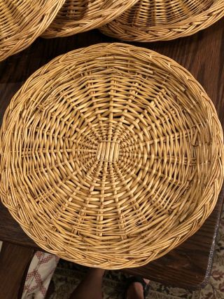 Vintage Wicker/bamboo/rattan Picnic Paper Plate Holders,  Set Of 4.