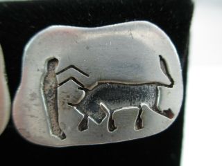 Vintage 1950 ' s MEXICO Sterling Silver Earrings BULLFIGHTER SIGNED JPM 925 294D 3