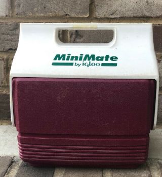 Vintage Retro 90s’ Igloo Mini Mate Cooler Maroon Green - Throwback Classic