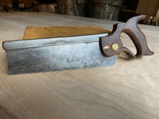 Vintage Henry Disston & Sons 10” Cast Steel Tapered Dovetail Saw