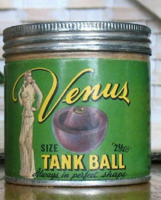 Vintage Venus Tank Ball - Can/tin - Kirkhill Inc.  - 1930s - Size 2 1/2