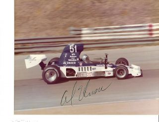 Autographed Vintage Al Unser,  Sr F5000 Racing Photograph
