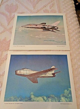 Vtg.  North American Aviation - Color Prints - Air Force - F - 86 F100f - 12 X 15 - Wow