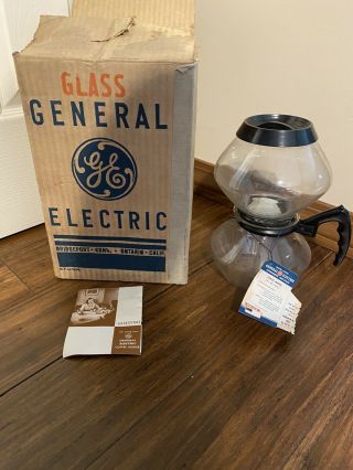 Vintage General Electric Ge Coffee Maker Glass Vacuum Percolator Old Stock