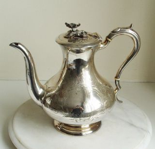 Antique Vintage Silver Plate Ornate Coffee Pot (c&b) 22cm Tall