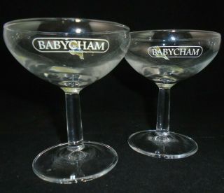 2 Vintage Babycham Glasses