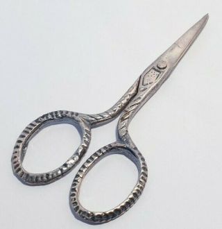 Vintage Solid Silver Italian Miniature Of A Scissors Hallmarked.