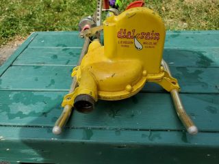 Vintage Nelson Dial - A - Rain Yellow Large Adjustable Lawn Sprinkler Oscillating