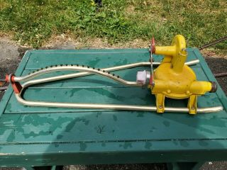 Vintage Nelson Dial - A - Rain Yellow Large Adjustable Lawn Sprinkler Oscillating 3