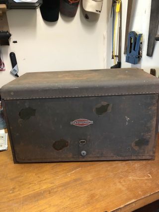 Vintage Metal Craftsman 3 Drawer Toolbox Tools Mechanic Box