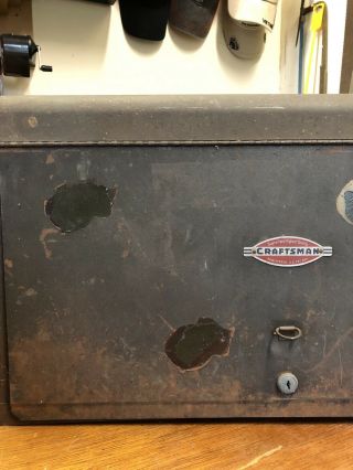 Vintage Metal CRAFTSMAN 3 Drawer Toolbox Tools Mechanic Box 3