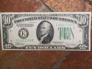 Vintage 1934 (c) 10 Dollar Federal Reserve Note