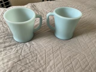 Powder Blue Fire King D Handle Coffee Mug Cup Glass Vintage 2 Of 2