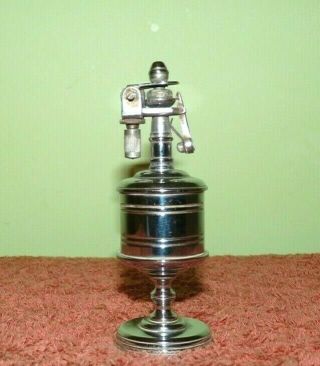 Vintage Chrome Plated Petrol Fuel Table Lighter.  Height: 10 1/2cm