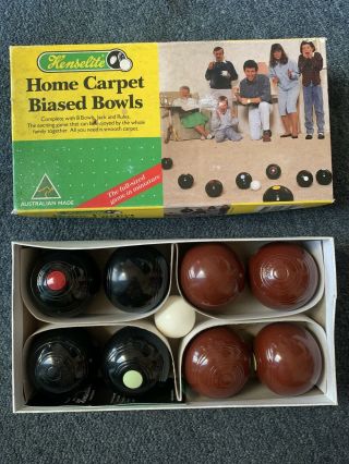Henselite Home Carpet Biased Bowls Made In Australia 1980s Vintage Classic Toy