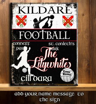 Personalised Kildare Gaa Football Gaelic Sport Vintage Metal Sign Rs358