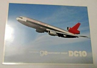 Vintage Northwest Orient Airlines Advertising Dc10 Airplane Photo
