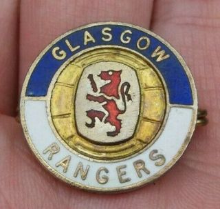 Glasgow Rangers Vintage 1970s Coffer London Round Pin Badge Rare Vgc