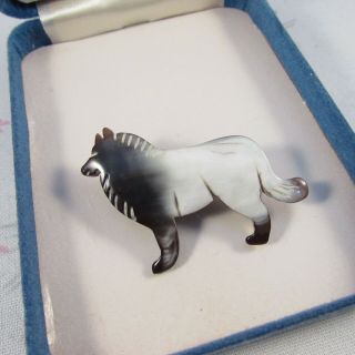 Small Vintage Plastic Lucite Dog Lapel Pin Brooch