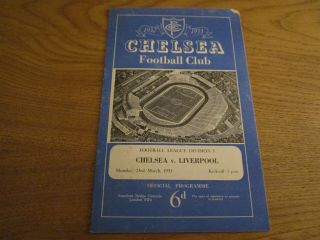 Chelsea V Liverpool 1952/3 March 23rd Vintage Post