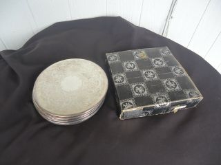 8 Vintage Strachan Round Silver Plate Placemats 8 " 20cm