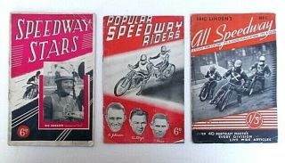 Three Vintage Speedway Magazines And A Who`s Who In Speedway For 1949