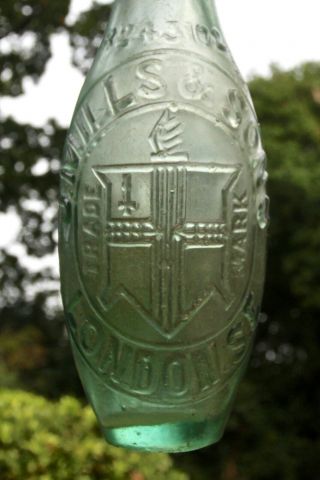 Vintage C1890s J Mills & Sons London Beehive Shape Patent Top 6oz Skittle Bottle