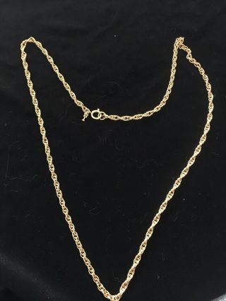 Vintage Crown Trifari Gold - Tone Long Link Chain Necklace Costume Jewellery 29”