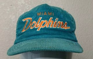 Vintage 80s Miami Dolphins Sports Specialties Script The Cord Hat Cap Macgregor