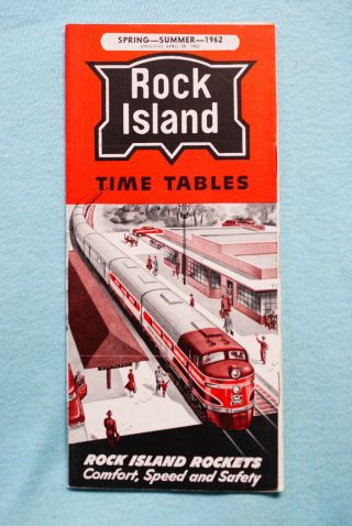 Rock Island Time Table,  Spring - Summer 1962