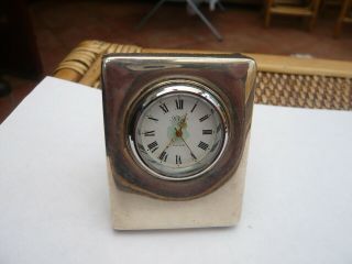 Vintage Sterling Silver Cased Miniature Framed Clock R Carr England C/ 1996