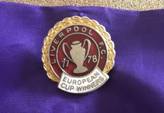 Coffer Vintage 1977 - 78 Liverpool Fc Enamel Badge European Cup Winners