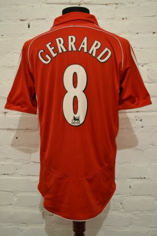 Vintage Liverpool 2006/2008 Home Football Shirt Soccer Jersey Mens M 8 Gerrard