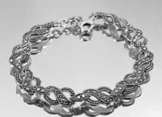 Vintage Fully Hallmarked Silver Marcasite Set Bracelet