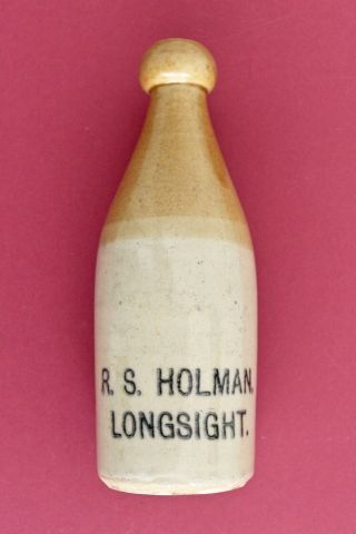 Vintage C1900s R S Holman Longsight Manchester Skittle Stone Ginger Beer Bottle