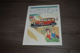 1929 Studebaker Dictator Six Sales Brochure Reprint From 1992 By Archive Society