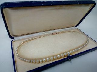Vintage Graduated Ciro Faux Pearl Necklace With 9ct Gold Clasp Boxed