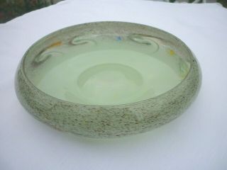 Vintage Monart Green Shallow Bowl