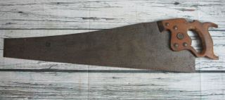 Vintage Disston And Sons Philadelphia Large Hand Saw Wood Handle 26 " Blade