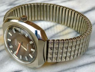Vintage Avia Swissonic Electronic Gent’s Wristwatch.  Brown Dial. 3