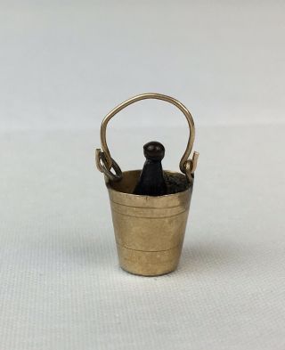 Vintage 9ct Yellow Gold Champagne Bucket & Bottle Charm A/f 2.  5cm H